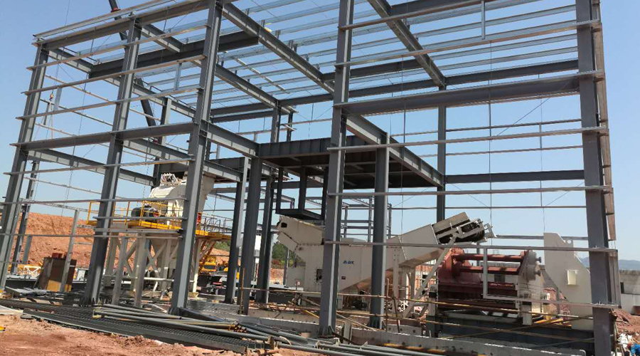 天博股份承建的浙江金华建筑垃圾处理破碎筛分生产线进入工程尾期